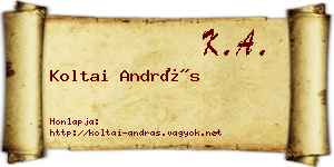 Koltai András névjegykártya