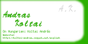 andras koltai business card