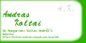 andras koltai business card